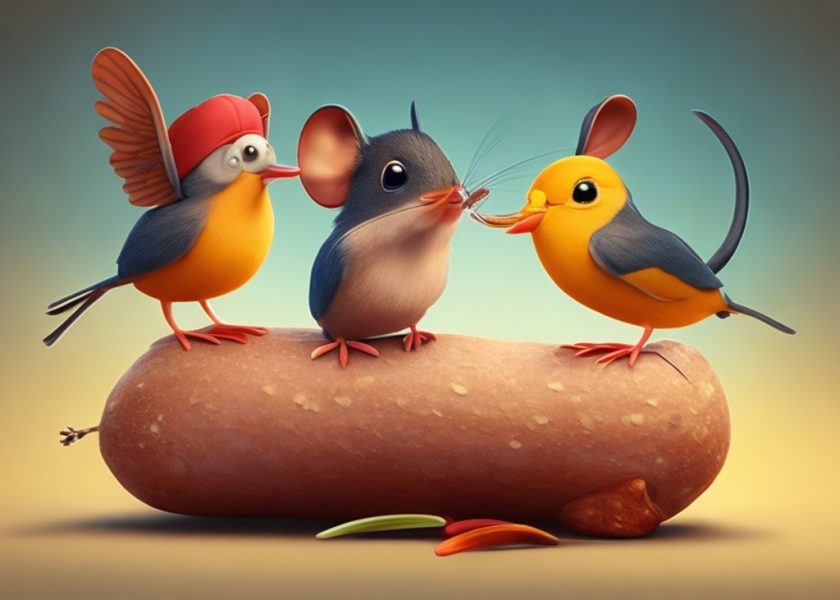 1_mice_1_bird_and_1_sausage