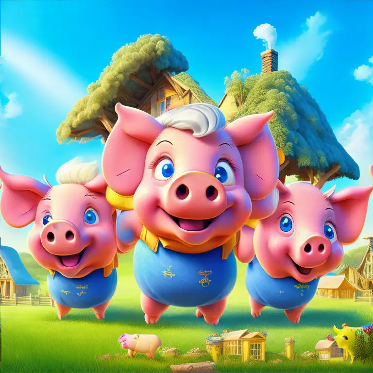 Leonardo Creative The three CARTOON little pigs build their th 1