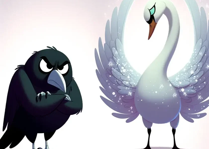 A Raven and a Swan - Aesop's Fables