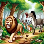 《獅子和驢子》- 伊索寓言