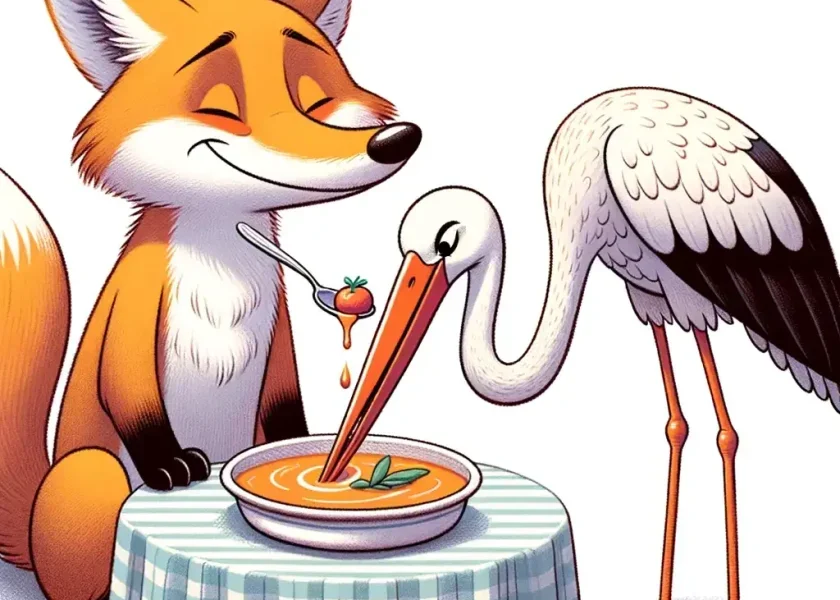 The Fox and the Stork - Aesop's Fables