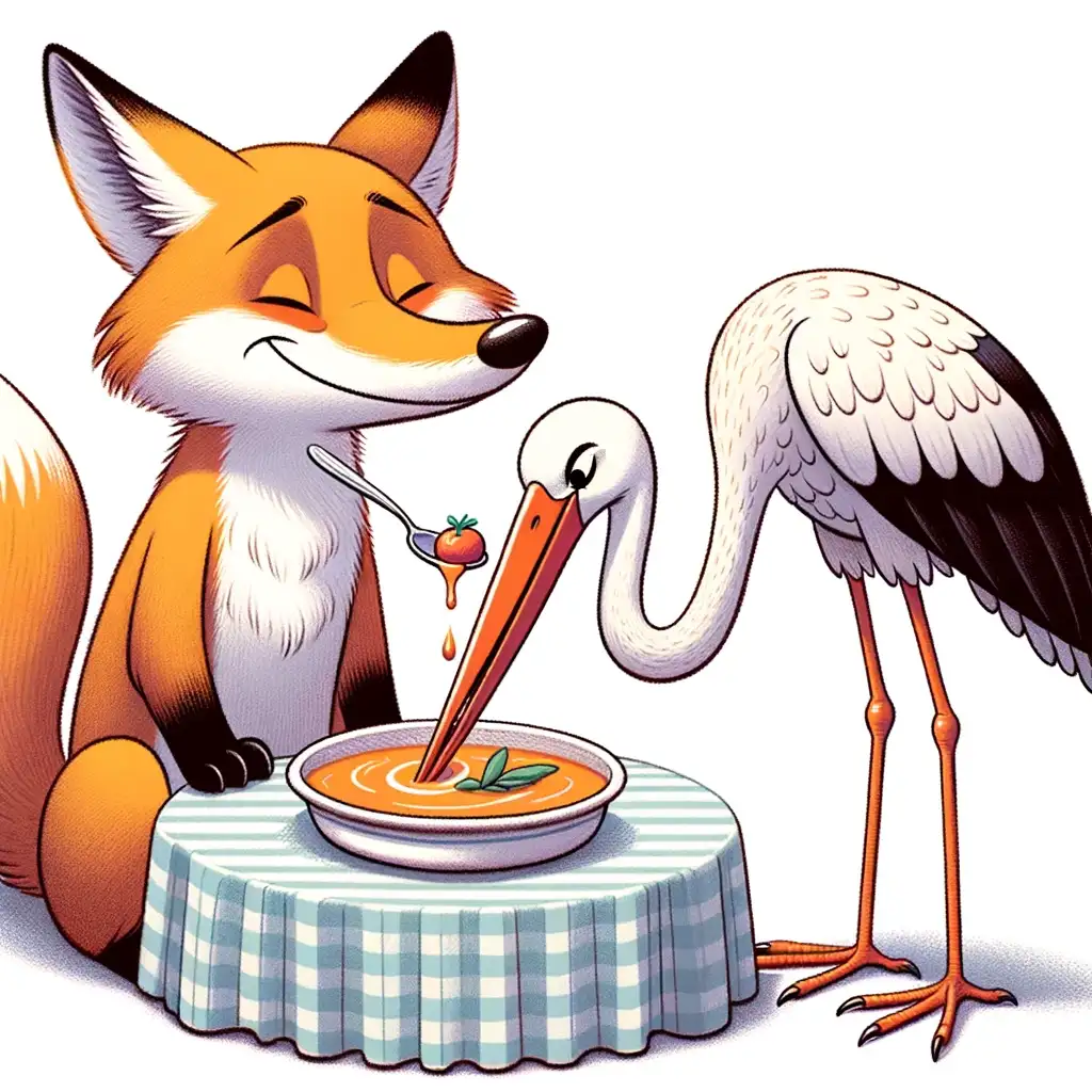 The Fox and the Stork - Aesop's Fables