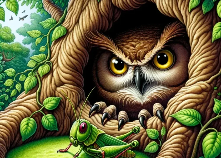 The Owl and the Grasshopper – Aesop’s Fables