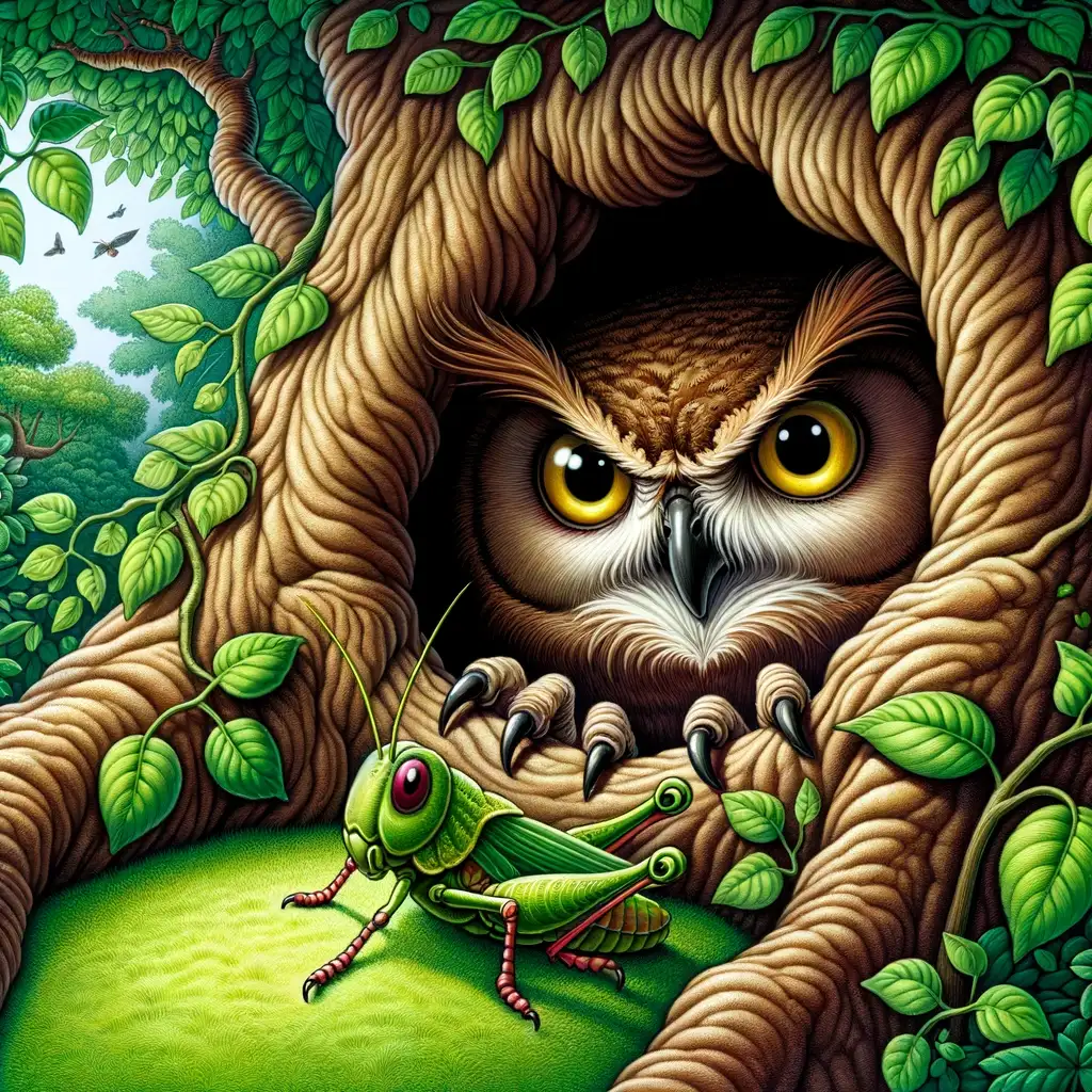 The Owl and the Grasshopper – Aesop’s Fables