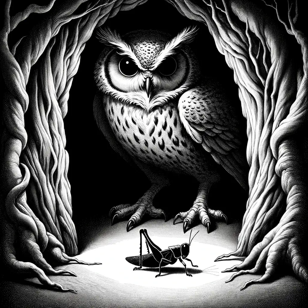 The Owl and the Grasshopper – Aesop’s Fables