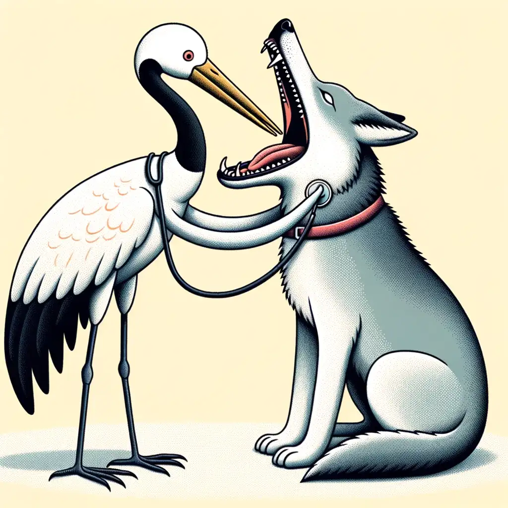 The Wolf and the Crane Aesops Fables 3